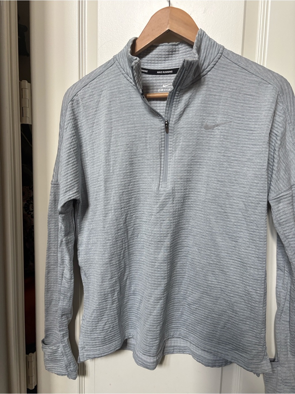 Nike women’s  Light Gray Half-Zip Thermal Pullover